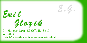 emil glozik business card